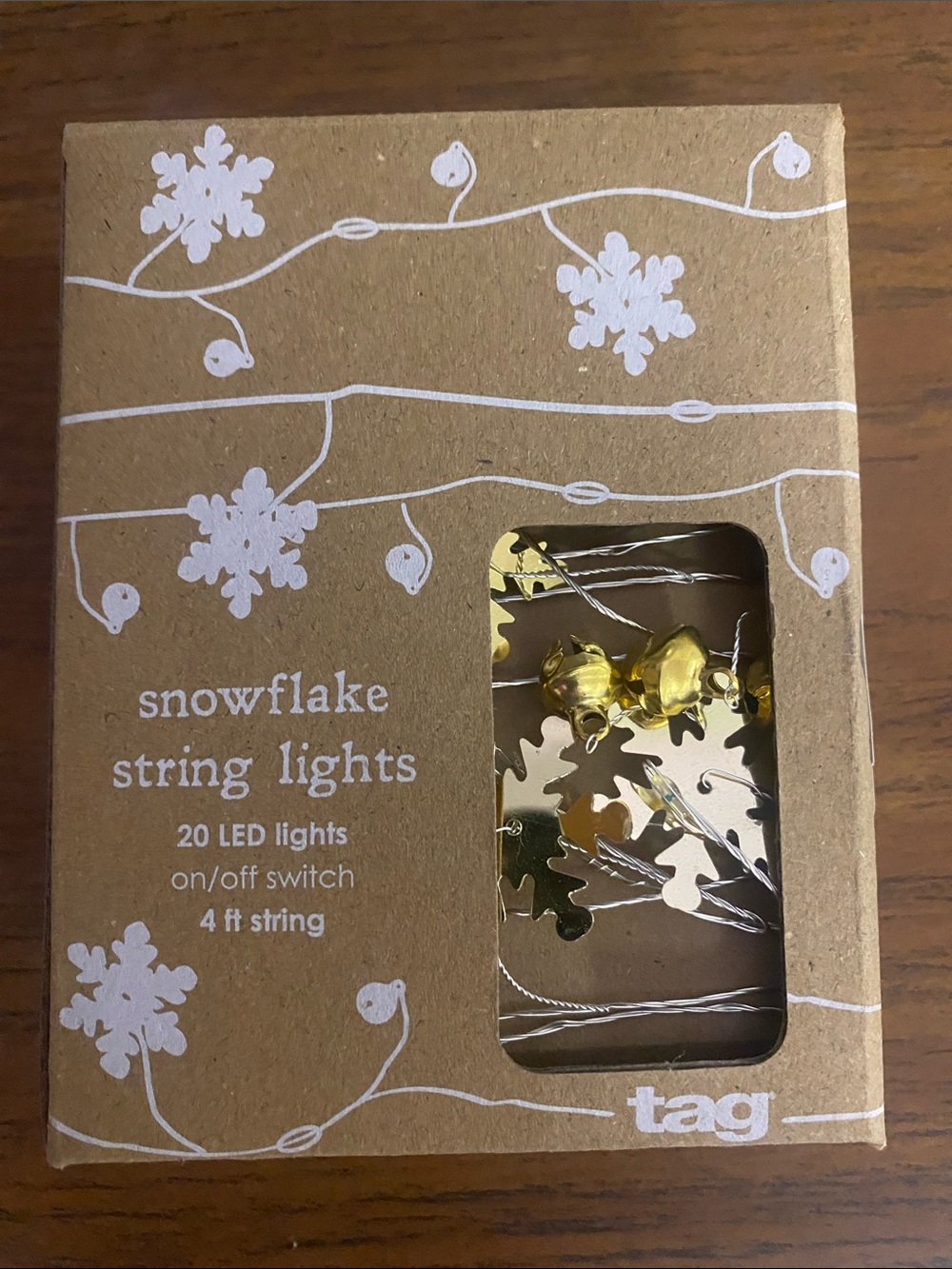 Tag Gold Snowflake LED String Lights